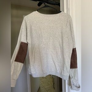 Billy Reid Sweatshirt with Leather Elbow Patches